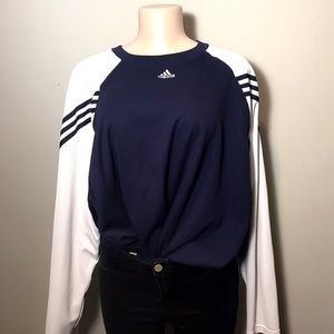 Adidas Blue And White Long Sleeve Top